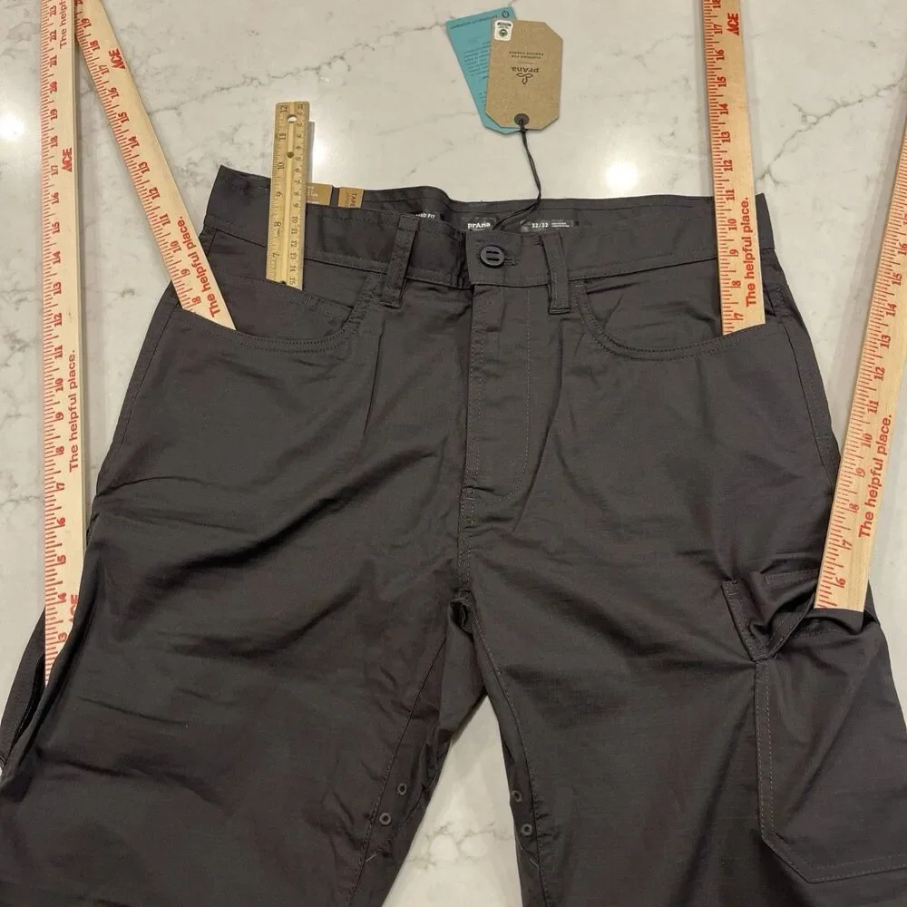Prana NEW Mens 32‎ x32 Double Peak Hiking Pant Gray Ripstop Standard Tapered Leg